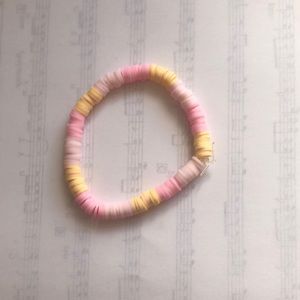 Multi colored bracelet clay bead hand made by me